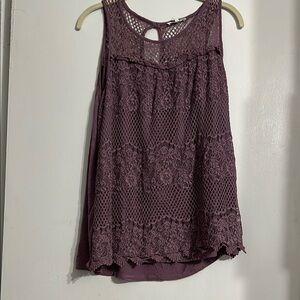 Maurices Purple Lace Tank Top Blouse